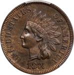 1874 Indian Cent. Proof-64 BN (PCGS).