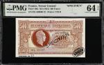FRANCE. Republique Francaise Tresor Central. 500 Francs, ND (1944). P-106s. Specimen. PMG Choice Unc