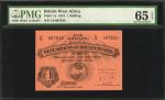 BRITISH WEST AFRICA. West African Currency Board. 1 Shilling, 1918. P-1a. PMG Gem Uncirculated 65 EP