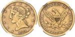 USARépublique fédérale des États-Unis d’Amérique (1776-à nos jours). 5 dollars Liberty 1861, S, San 