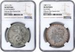 Lot of (2) Morgan Silver and Trade Dollars. AU Details (NGC).