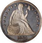 1864 Liberty Seated Silver Dollar. Proof-63 (NGC). CAC.
