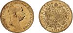 NGC AU55 | The Mašek Collection of Czech and European Gold Coins | Austro-Hungary, Franz-Josef I (18