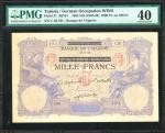 TUNISIA. German Occupation WWII. 1000 Francs on 100, ND (1942-43). Fr. SB701. P-31. PMG Extremely Fi