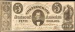 T-34. Confederate Currency. 1861 $5. Very Fine.