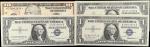 UNITED STATES. Lot of (4). Silver Certificates & Federal Reserve Note. 1 & 10 Dollars, 1957-2017. P-