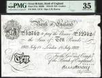 Bank of England, Ernest Musgrave Harvey, £10, London, 18 July 1922, serial number 034L 12712, black 