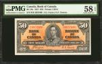 CANADA. Bank of Canada. 50 Dollars, 1937. BC-26c. PMG Choice About Uncirculated 58 EPQ.