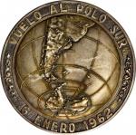 ARGENTINA. Flight to the South Pole Silvered Bronze Medal, 1962. ALMOST UNCIRCULATED.
