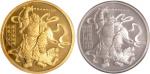 1989年中国造币公司造中国武财神金、银纪念章各一枚