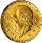 MEXICO. 10 Pesos, 1908-M. Mexico City Mint. NGC MS-62.