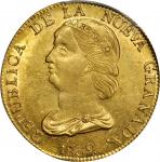 COLOMBIA. 1839-RU 16 Pesos. Popayán mint. Restrepo 212.5. MS-62 (PCGS).