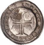 PORTUGAL. 500 Reis, ND (1698). Pedro II. PCGS AU-53 Gold Shield; Countermark: AU Details.