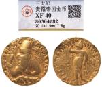 贵霜帝国金币一枚，公元三世纪发行。直径20.1毫米，厚1.9毫米，重7.8克。公博 XF40。非常罕见，RMB: 25,000-30,000