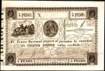 PARAGUAY. El Tesoro Nacional. 5 Pesos, 1862. P-17. Extremely Fine.