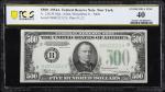 Fr. 2202-B. 1934-A Mule $500 Federal Reserve Note. New York. PCGS Banknote Extremely Fine 40.