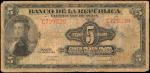 COLOMBIA. Banco de la Republica. 5 Pesos, 1941. P-388a. Fine.