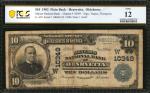 Henryetta, Oklahoma. $10 1902 Plain Back. Fr. 629. The Miners NB. Charter #10349. PCGS Banknote Fine