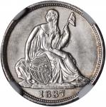 1837 Liberty Seated Half Dime. No Stars. Small Date. MS-65 (NGC).