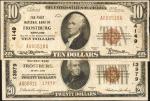 Lot of (2) Frostburg, Maryland. 1929 National Bank Notes. Very Fine.