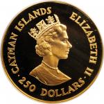 CAYMAN ISLANDS. 250 Dollars, 1987. London Mint. PCGS PROOF-69 Deep Cameo Gold Shield.