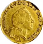 DENMARK. 12 Mark (Courant Ducat), 1761-K W. Copenhagen Mint. Frederik V. NGC MS-61.