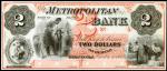Golconda, Illinois. Metropolitan Bank. October 1, 1860. $2. Choice Uncirculated. Proof.