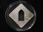 2012年 帕劳 50克 殿堂之窗（第7组）-布拉格圣维塔丝大教堂 仿古镶嵌彩色玻璃 纪念银币 带证书