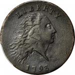1793 Flowing Hair Cent. Chain Reverse. S-3. Rarity-3-. AMERICA, Without Periods. EF Details--Environ