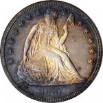 1861 Liberty Seated Silver Dollar. Proof-63 (PCGS).