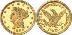 2 1/2 dollar Liberty 1899, Philadelphie, frappe sur flan bruni.