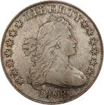 1802/1 Draped Bust Silver Dollar. BB-232, B-4. Rarity-4. Narrow Date. VF Details--Cleaned (PCGS).