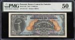 PANAMA. Banco Central de Emision de la Republica de Panama. 5 Balboas, 1941. P-23a. PMG About Uncirc