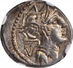 ROMAN REPUBLIC. D. Silanus L.f. AR Denarius. AR Denarius (3.95 gms), Rome Mint, 91 B.C. NGC MS, Stri