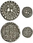 Tripura, Dharma Manikya (1714-? & 1728-29),  Quarter-Tanka, 1.56g, Sk.1636, as previous lot, 1/16-Ta