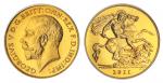 Great Britain. George V (1910-1936). Proof Half Sovereign, 1911. Bare head left, rev. St. George. S.