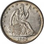 1869 Liberty Seated Half Dollar. WB-101. MS-62 (PCGS).