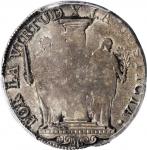 PERU. 8 Reales, 1824. Lima Mint. PCGS AU-55 Gold Shield; Countermark: AU Details.