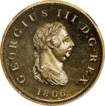 GREAT BRITAIN. Gilt Copper 1/2 Penny, 1806-SOHO. Birmingham (Soho) Mint. George III. NGC PROOF-64.