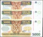 COSTA RICA. Lot of (3). Banco Central de Costa Rica. 5000 Colones, 1996 to 2005. P-266a, 268 & 268Ab