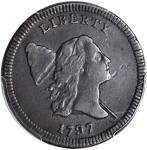 1797 Liberty Cap Half Cent. C-2. Rarity-3. Plain Edge. EF-40 (PCGS).