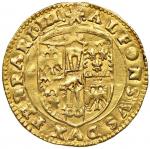 Italian coins;FERRARA Alfonso I d’Este (1505-1534) Scudo d’oro - MIR 269 AU (g 3.36) Schiacciature e
