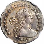 1805 Draped Bust Half Dime. LM-1, the only known dies. Rarity-4. AU-58 (NGC).