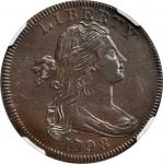 1798 Draped Bust Cent. S-161. Rarity-2-. Style I Hair. MS-63 BN (NGC).