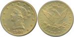 United States; 1901S, “Coronet”, gold coin $10, KM#102 weight 16.87 gms, 0.900 gold 0.4837 oz AGW, E