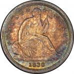 1838 Liberty Seated Dime. No Drapery. Fortin-104. Rarity-3. Large Stars. Mint State-65 (PCGS).