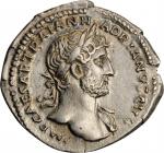 HADRIAN, A.D. 117-138. AR Denarius (3.30 gms), Rome Mint, A.D. 119-125. CHOICE EXTREMELY FINE.