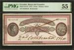 ECUADOR. Banco del Ecuador. 1 Peso, 1872. P-S141A. Remainder. About Uncirculated 55.