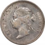 1888年海峡殖民地半圆。伦敦铸币厰。STRAITS SETTLEMENTS. 50 Cents, 1888. London Mint. Victoria. PCGS Genuine--Cleaned