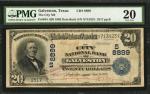 Galveston, Texas. $20 1902 Date Back. Fr. 644. The City NB. Charter #8899. PMG Very Fine 20.